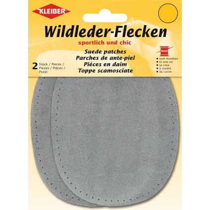 KLEIBER Wildleder-Aufnhflecken, 100 x 125 mm, grau