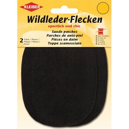 KLEIBER Wildleder-Aufnhflecken, 100 x 125 mm, schwarz