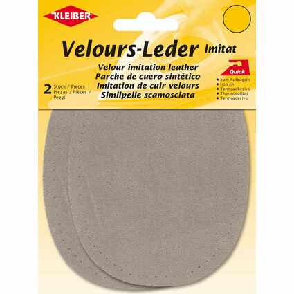 KLEIBER Velour-Aufbgelflecken oval, 100 x 130 mm, beige