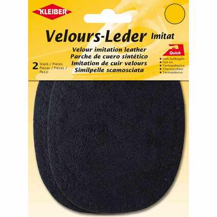 KLEIBER Velour-Aufbgelflecken oval, 100 x 130 mm,dunkelblau