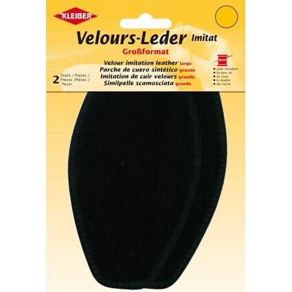 KLEIBER Velour-Leder-Imitat, 95 x 185 mm, schwarz