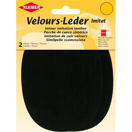 KLEIBER Velour-Leder-Imitat, 100 x 130 mm, schwarz