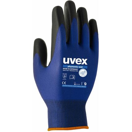 uvex Arbeitshandschuh phynomic wet, Gr. 09, blau/anthrazit